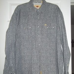Men's Gray and Blue Western Style Shirt XL